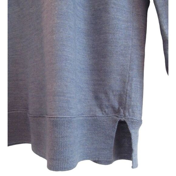 J. Crew Merino Wool Blue Zip Shoulder Sweater Sz S - Picture 6 of 6